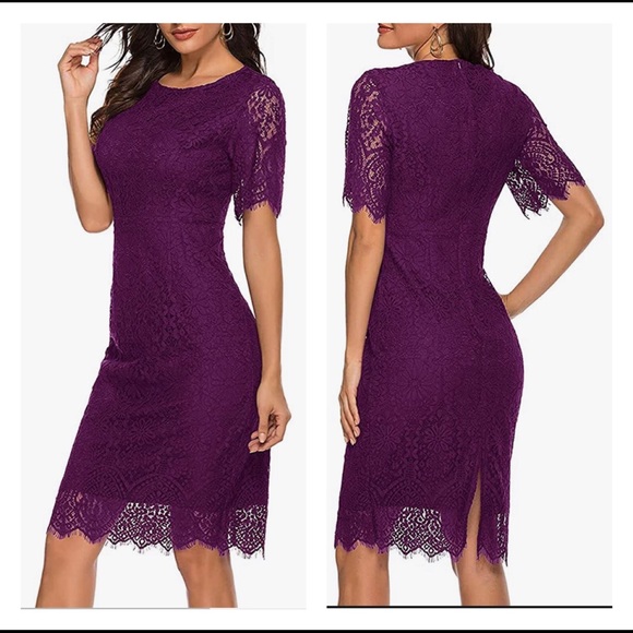 merkeety Dresses & Skirts - NWTShort Sleeve Lace Floral Elegant Cocktail